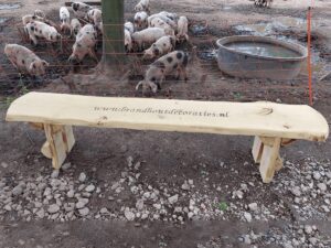 Eiken tuinbank zonder rugleuning