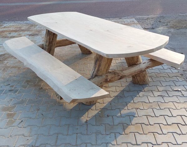 Eiken picknicktafels - Afbeelding 2